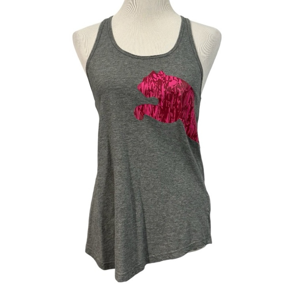 Puma wrap-around logo racerback tank top size medium